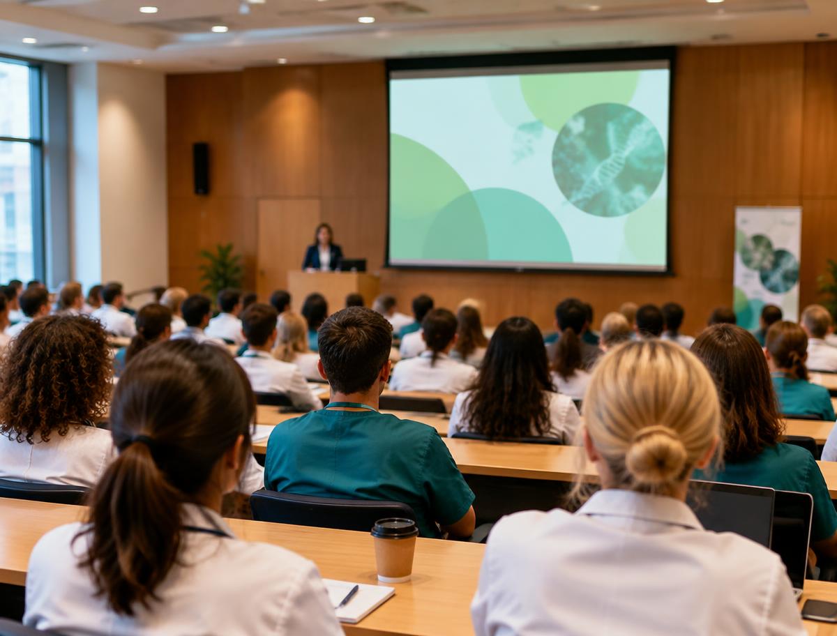 Auditorio durante una conferencia de ciencias de la salud
